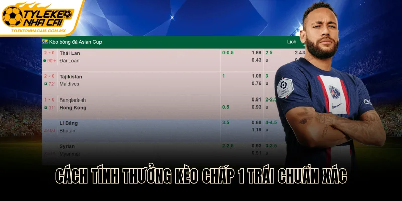 Cách tính thưởng kèo chấp 1 trái chuẩn xác