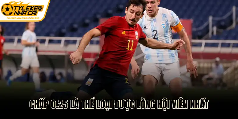 Chấp 0.25 là thể loại được lòng hội viên nhất